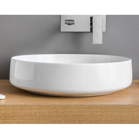 Lavabo Cognac appoggio cm. 48 salvaspazio senza foro in ceramica (1/3)
