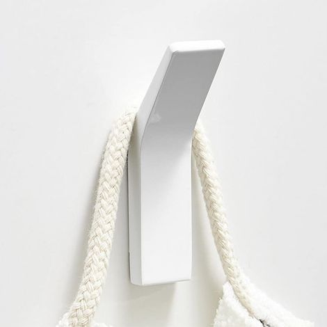 5 Pièces Crochet Adhésif Crochet Double Porte Serviette Salle de Bain aluminium Anti-rouille et étanche Crochet Avec Adhésif support mural auto-adhésif pour cuisine salle de bain bureau placard GROOFO (1/5)