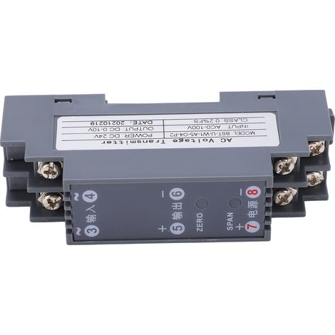 Spannungswandler, Wechselstromsignal-Isolator, Transmitter-Sensor, 1 Eingang, 1 Ausgang, AC 0–100 V auf DC 0–10 V (1/5)