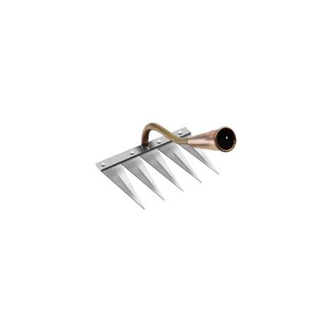 Râteau de désherbage en acier à haute teneur en carbone – 5 dents pour désherbage efficace – Outil portable pour ameublissement du sol (1/4)
