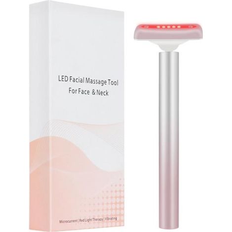 (Rose dégradé) Appareil de massage des yeux et du visage à lumière rouge avec vibrations pour lifter la peau (1/5)