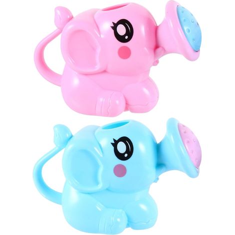 Lot de 2 arrosoirs de bain en forme d'éléphant, avec vaporisateur pour fleurs et plantes en plastique. (1/3)
