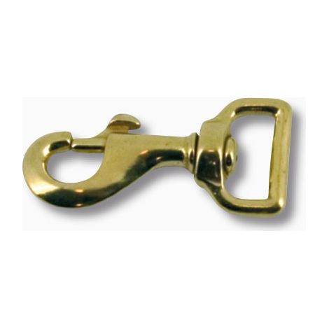 Panikhaken MESSING mit Wirbel, gross - 7.5 cm - messing
