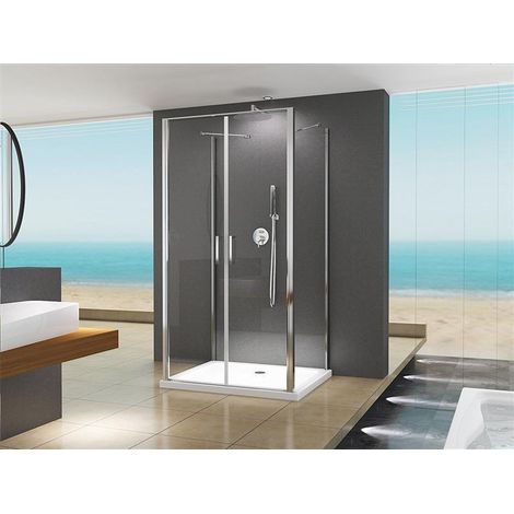 BuyLando Nora 90x80x90 cm H: 195 cm U Form Duschkabine Klarglas (1/5)