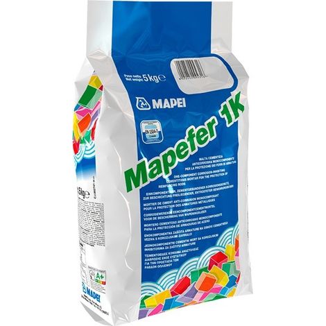 Mapei Mapefer 1K Zero 5 kg – Mortier cimentaire anticorrosion pour armatures en acier et primaire d’adhérence béton