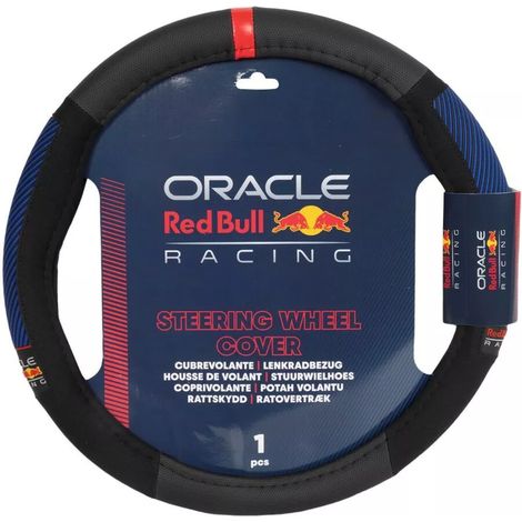 coprivolante auto universale redbull "blended lines side grip" nero e rosso 38 cm