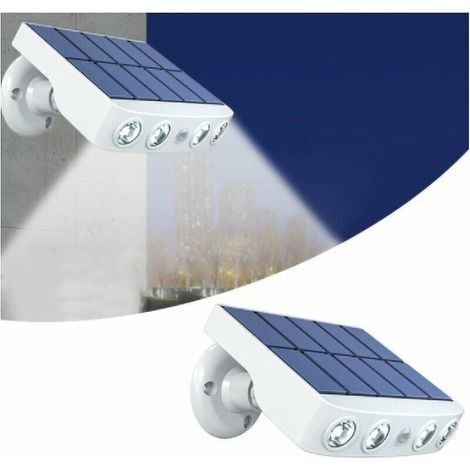 Lumière solaire puissante capteur de mouvement extérieur étanche jardin LED lampe solaire projecteurs pour chemin de jardin rue LED applique murale (Coquille blanche lumière blanche) (1/5)