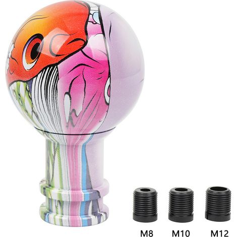 Auto-Tuningteile – runder Schaltknauf aus Acryl mit Graffiti-Motiv, 86-mm-Schalthebel – orange (1/4)