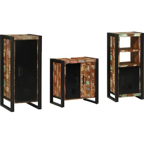 Maison Exclusive - Badezimmermöbel-Set mit Regal 3 pcs Massives u