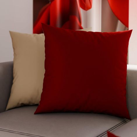 Lot de 2 Taies d'oreiller de Lit 30x30 cm, Housses de Coussin Unies Double Face Bordeaux Taupe, Taie Oreiller 100% Microfibre Hypoallergénique (1/3)