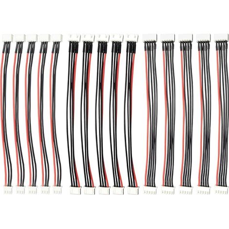 CYRILL – JST-XH 2S/3S/4S Lot de 15 rallonges de Prise d'équilibre 20cm pour Batterie LiPo 22 AWG en Silicone, RC LiPo Batterie Balance Chargeur Câble (1/5)