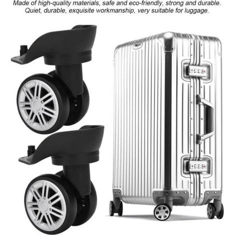 Roue de valise noire, grande roue à double rangée, résistant à la pression écologique tout à fait pour valise extérieure-GUA (1/4)