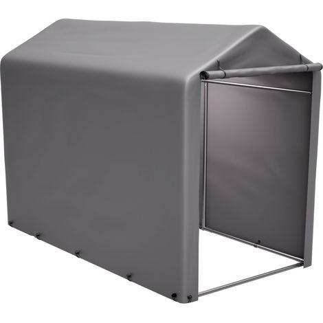 CHICFURN Garaje para bicicletas 187x100x160 cm de acero galvanizado gris oscuro con lona PE (1/5)