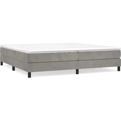 Maison Exclusive - Boxspringbettgestell Hellgrau 200x200 cm Samt (1/5)