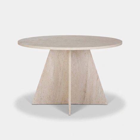 Tavolo da pranzo rotondo design contemporaneo 120x75H Virella - Beige