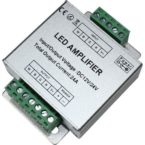 Amplificateur Signal RGBW 5 Broches - 12-24V 576W - Boîtier Compact - Pour Ruban LED (1/3)