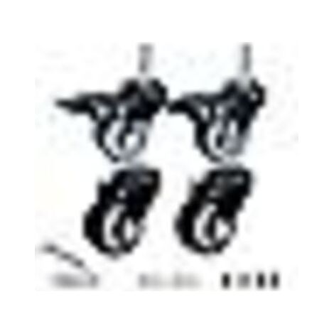 Lot de 4 roulettes robustes avec freins et vis – Roulettes de 40 mm – Roues de chariot pivotantes en caoutchouc PU pour roulettes de meubles, roulettes noires (1/5)