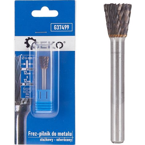 Wolframkarbid-Metallschneidfeile 12x12mm, 6mm Schaft (umgekehrt konisch) (300)