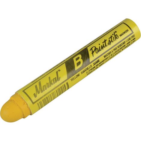 Markal – Paintstik cold surface marker yellow – For rough, smooth, wet, dry, icy, rusty, and oily surfaces – Excellent abrasion resistance – Weather and fade resistant