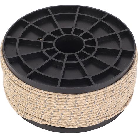 50 metri (164 piedi) di cordino paracord riflettente in PP, 2,5 mm, sottile, antivento, portatile, per tende, paracadute, campeggio ed escursionismo all'aperto, colore kaki. (1/5)