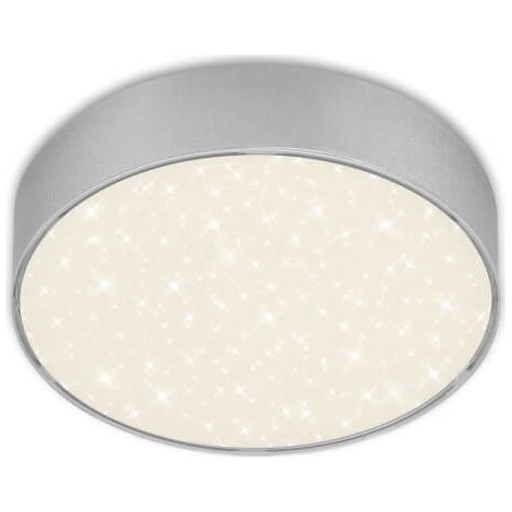 Lámpara de techo LED con cielo estrellado, Ø 15,7 cm, 11 W, color plateado