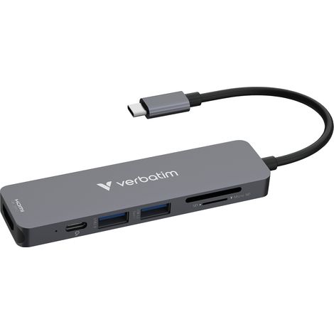 Verbatim 32156 hub di interfaccia USB 3.2 Gen 1 (3.1 Gen 1) Type-C 5000 Mbit/s Grigio