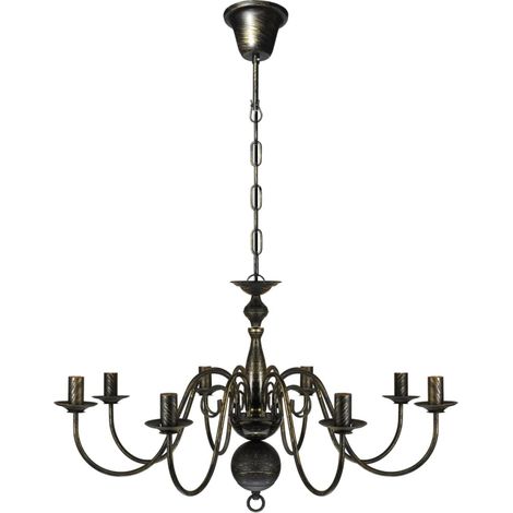 Antique Black Metal Chandelier 8 x E14 Bulbs vidaXL