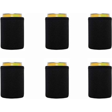 HOXILEELEO - set di 6 manicotti flessibili isolati e riutilizzabili birra, nero (1/5)