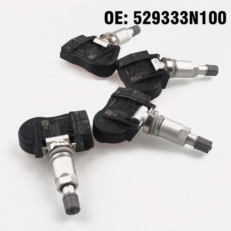 Lot de 4 capteurs de pression des pneus TPMS 529333n100 pour Hyundai Sonata, Equus, Santa Fe, Kia Carens, Ceed et Sorento (à partir de 2012). (1/5)