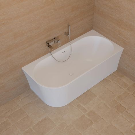 Baignoire Ilot Cosmic 160 droite blanche 160 x76 x58 cm, by SPALINA