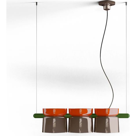 DECO' YAKITORI C2790, Sospensione, Ferroluce - Colore: arancio moka verde (1/2)