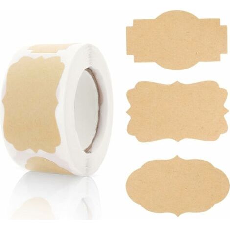 Autocollants en papier kraft, 250 étiquettes cadeaux autocollants étiquettes cadeaux étiquettes étiquettes cadeaux pour bouteilles de vacances bocaux de nourriture autocollants de Noël(A) (1/5)