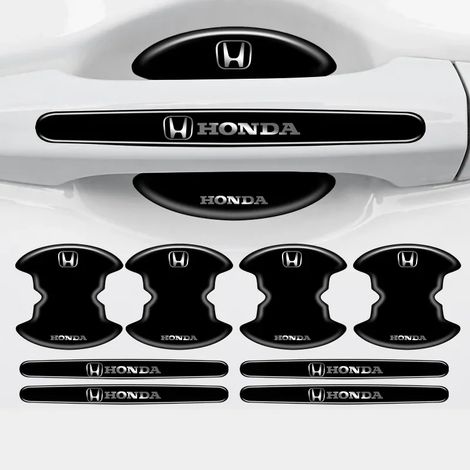 (8 poignées de portière) Film protecteur autocollant pour poignées de portière de voiture, compatible avec Honda Civic FIT, Accord, Prelude, CRV, 5th City, CRZ, CRX, Mugen, Jazz et Pilot. (1/4)