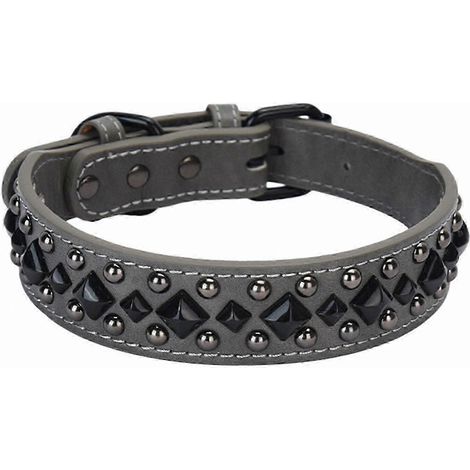 Collier pour chien en cuir ajustable, plusieurs tailles pour chiens de petite à grande taille, marron XL (1/2)