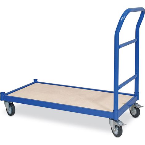 BRB Chariot à barre de poussée, LxlxH 1070 x 500 x 890 mm, 4 roulettes pivotantes, dont 2 avec frein de stationnement