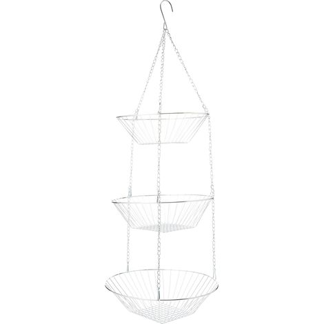 KitchenCraft 3 Tier de Cestini per frutta e verdura in metallo, 18 x 25,5 x 25 cm (1/4)