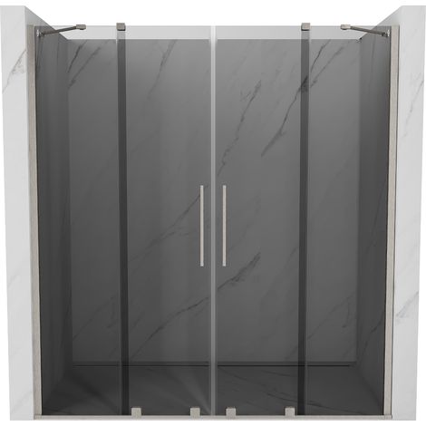 Mexen Velar Duo porta doccia scorrevole 170 cm, grafite, nichel spazzolato - 871-170-000-42-97 (1/5)