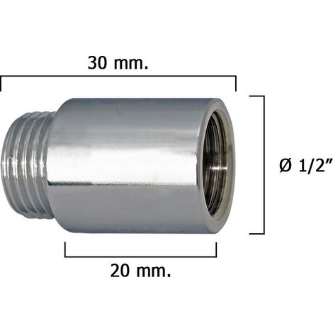 Rallonge ronde chromée 1/2" x 20