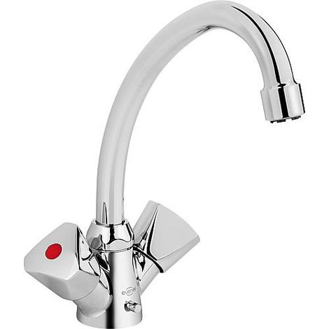 Mitigeur lavabo 2 poignées ETOU Chromé - chainette escamotable saillie 134mm (1/5)