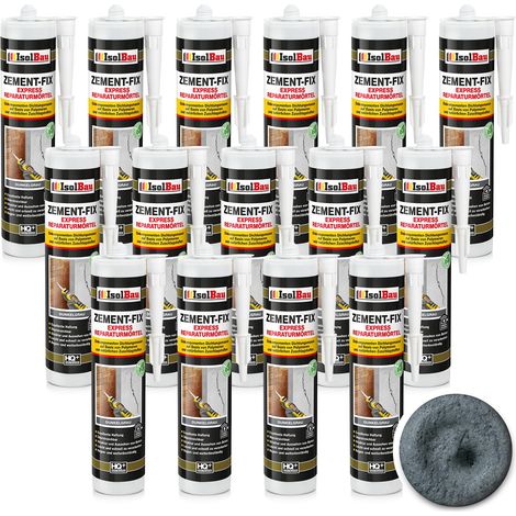 IsolBau Zement-Fix Reparatur- und Dichtungsmörtel Dunkelgrau 15 x 300 ml (1/5)