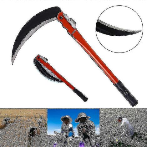 Faucille à herbe en acier 230 mm, outil de jardinage pliable : (1/4)