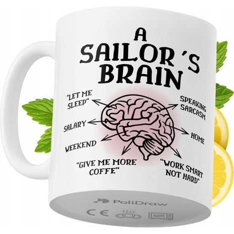 Taza de café/té divertida con diseño de texto humorístico para marineros. Taza ideal para cumpleaños, santos, días festivos y ocasiones especiales. Color blanco, 330 ml. (1/5)
