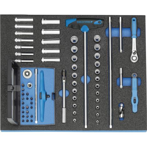GEDORE 2005 CT2-D 20 Steckschlüssel-Sortiment 1/4" in Check-Tool-Modul, 67-teilig (1/5)