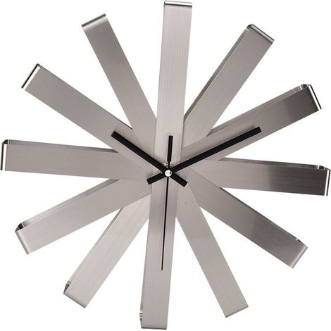 Silent stainless steel wall clock, modern hanging decoration for bedroom and living room (1/4)