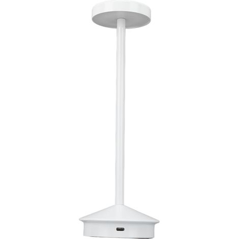 Lampe de table LED rechargeable 2000mAh sans fil, métal, chevet, USB C, portable, 3 modes, gradation, blanc (1/5)