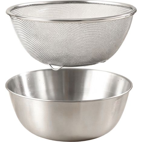 Set composto da ciotola e scolapasta in acciaio inox, - 25 cm