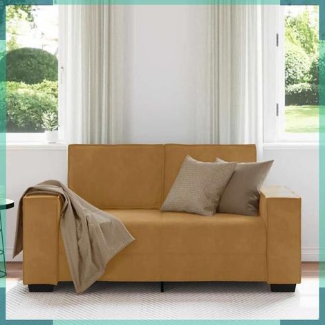 Canapé - Modèle 4105017 - 2 places - Velours marron - 160x78x84 cm (1/5)