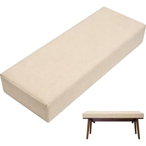 Coussin de banc de jardin, coussin de siège, 80x40x5 cm, antidérapant, housse de banc amovible pour jardin, terrasse, intérieur (Beige) (1/5)