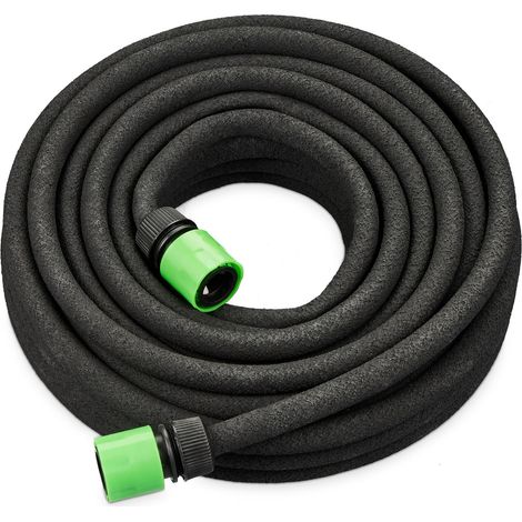 Relaxdays Drip Irrigation Hose, 30m, for Watering, Percolation, Ready-to-Use Drip, Raised Bed & Hedge, Gardening, Black