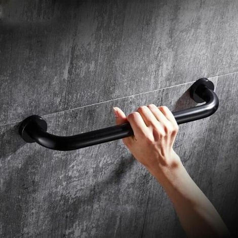Poignée 50cm Barre d\'appui Sécurité Baignoire WC Douche pour Enfants Femme Personne Agé,Noir (1/4)